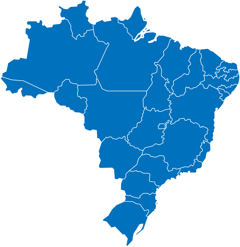 Mapa do Brasil - Raio de atuação nacional